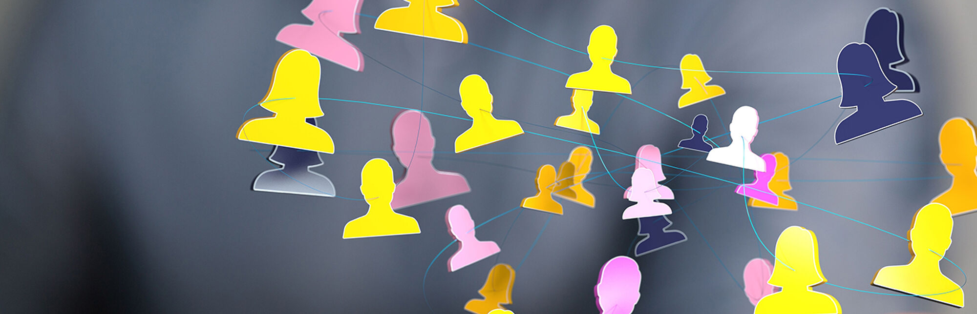 A person presenting a virtual projection of human resources
